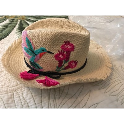 NWT Kate Spade Hummingbird Trilby Embroidered Straw Hat $128  eb-56394429